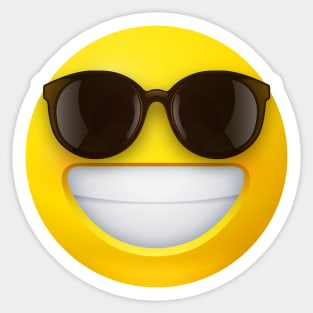 Beaming face emoji with sunglasses Sticker